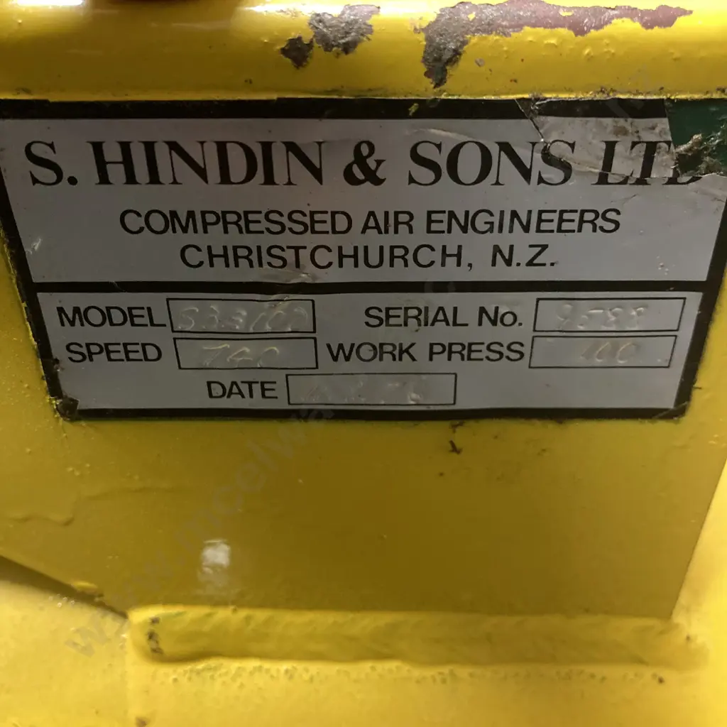 Hindin Belt Drive Air Compressor Model SBE10D, GMG 1.5Hp Single Phase Motor (As Found) Image 1++